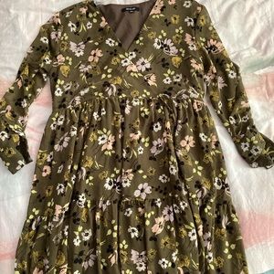 Madewell cinch-waist tiered midi dress Wildblooms